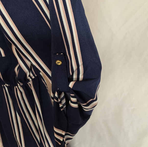 J for Justify Navy Striped Zip Front Dress Size Small - Picture 5 of 6